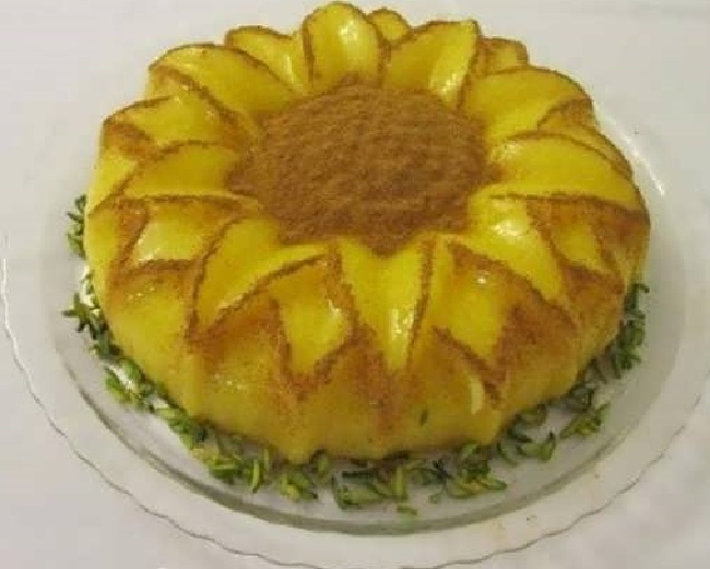 تزیین شله زرد,تزیین شله زرد با دارچین,تزیین شله زرد قالبی