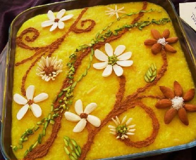 نمونه هایی از جدیدترین تزیینات شله زرد,جدید ترین مدلهای تزیین شله زرد 4