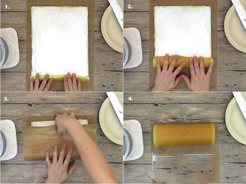 طرز پیچیدن نان رولت-نحوه خامه زدن نان رولت خانگی-عکس و فیلم رول کردن نان رولت