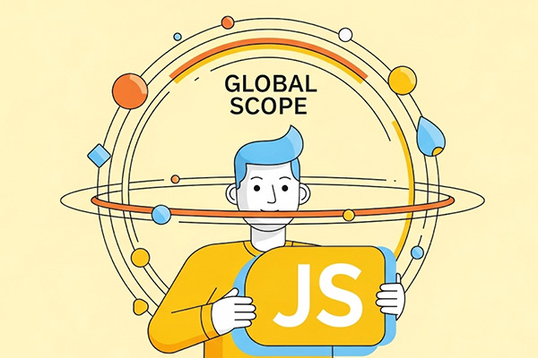 اسکوپ سراسری (Global Scope) - آزمون چهار گزینه ای جاوااسکریپت