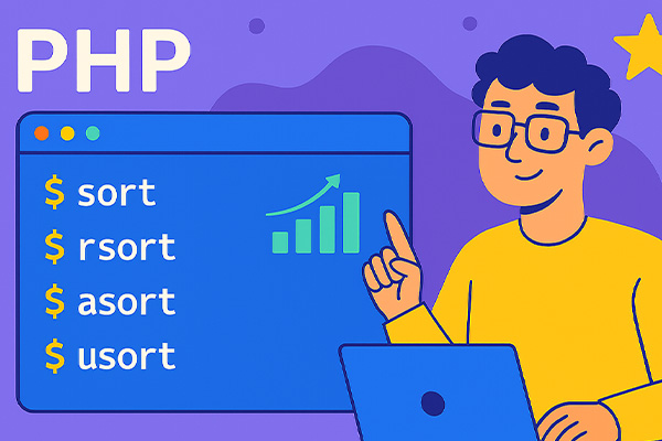مرتب سازی در PHP  - آزمون آنلاین و چهار گزینه ای پی اچ پی 